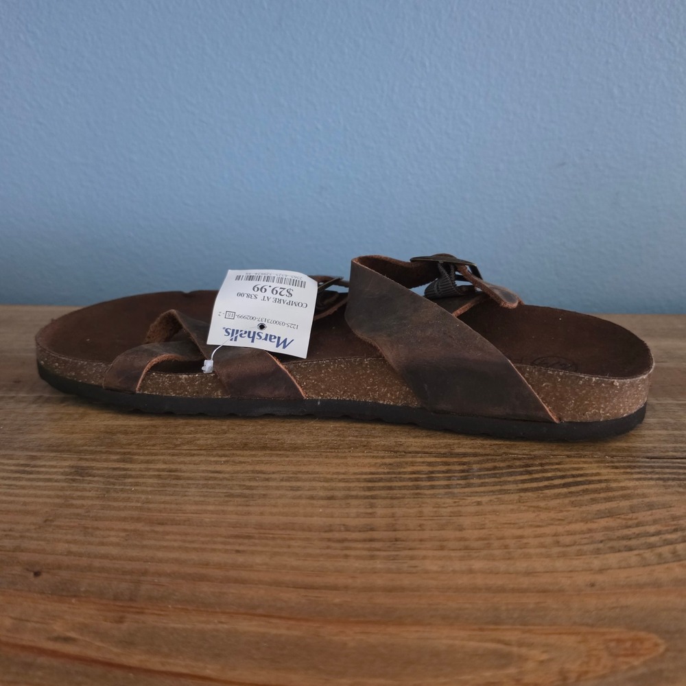 White Mountain Womens Gracie Sandal Brown Buckle Toe Loop Footbed 10 - Picture 8 of 11